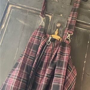 Hot Topic Plaid Mini Skirt - Black and Purple